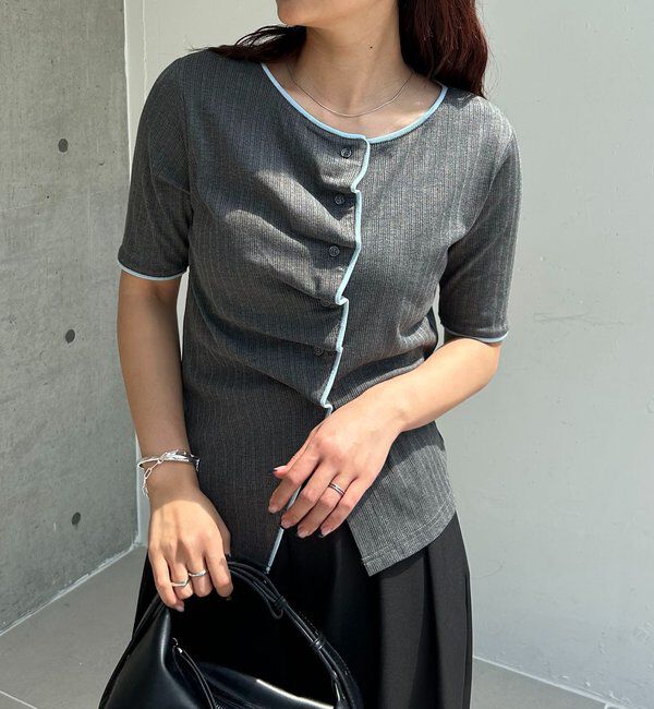  「【一癖可愛い】フロントタックフリルT」|Tシャツ・カットソー|