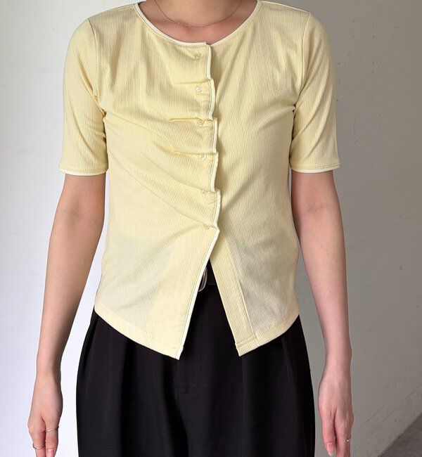  「【一癖可愛い】フロントタックフリルT」|Tシャツ・カットソー|