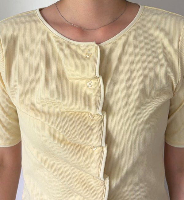  「【一癖可愛い】フロントタックフリルT」|Tシャツ・カットソー|