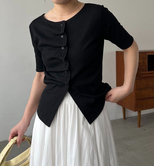  「【一癖可愛い】フロントタックフリルT」|Tシャツ・カットソー|