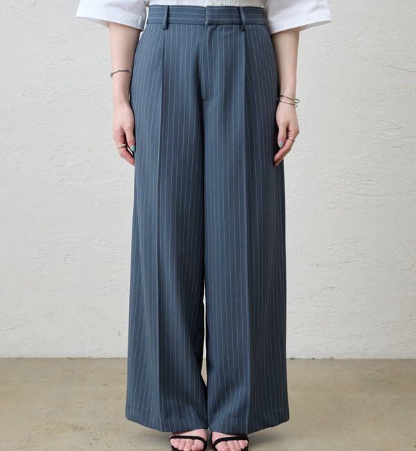  「ストライプウエストデザインパンツ」|チノ|
