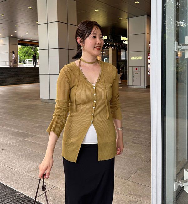  「【インフルエンサー＠komorin_コラボ】チョーカーリブカーディガン」|カーディガン|