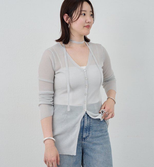 「【インフルエンサー＠komorin_コラボ】チョーカーリブカーディガン」|カーディガン|
