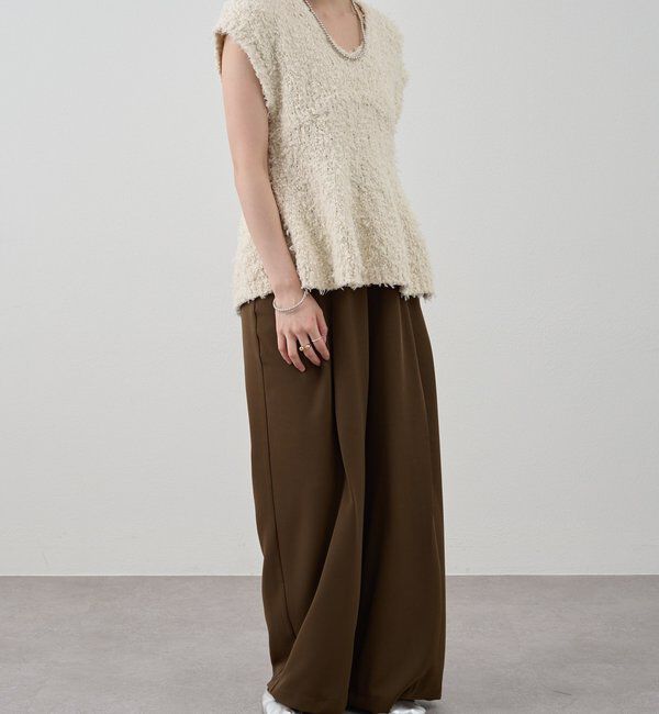  「ポンポンループ編みニット」|パーカー|