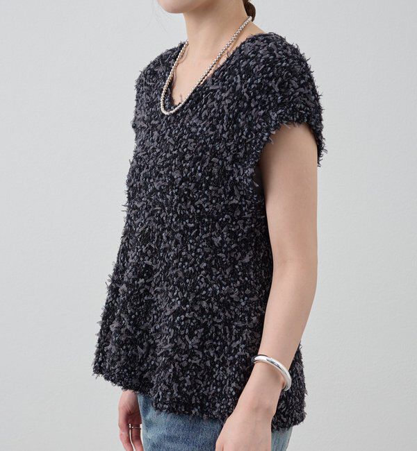  「ポンポンループ編みニット」|パーカー|