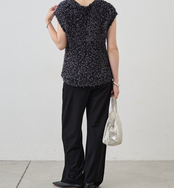  「ポンポンループ編みニット」|パーカー|