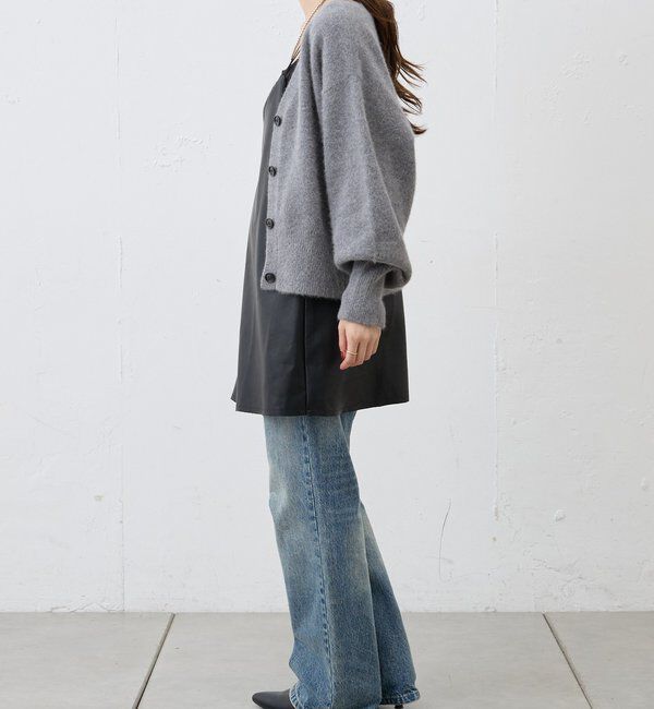  「ファーウールタイ付きカーディガン」|カーディガン|