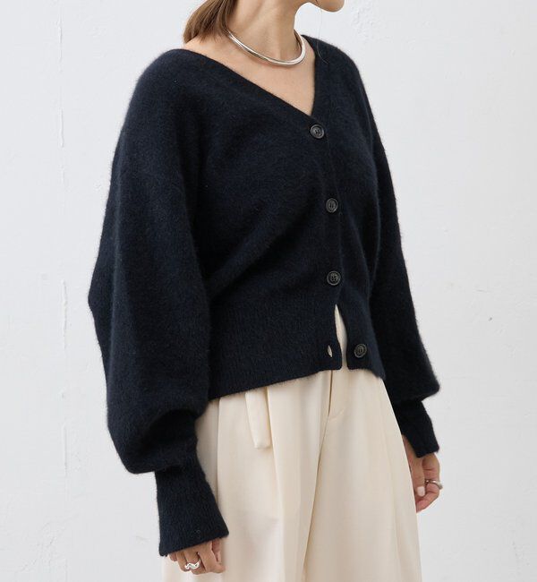  「ファーウールタイ付きカーディガン」|カーディガン|
