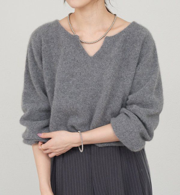  「ファーウールキーネックニット」|ニット・セーター|