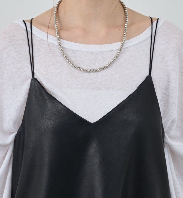  「《レイヤードにも◎》レザーチュニックキャミ」|シャツ・ブラウス|