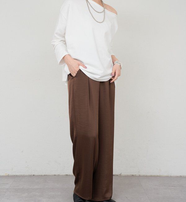  「サテンワイドパンツ」|チノ|