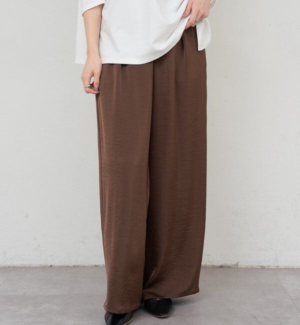  「サテンワイドパンツ」|チノ|
