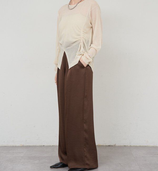  「サテンワイドパンツ」|チノ|