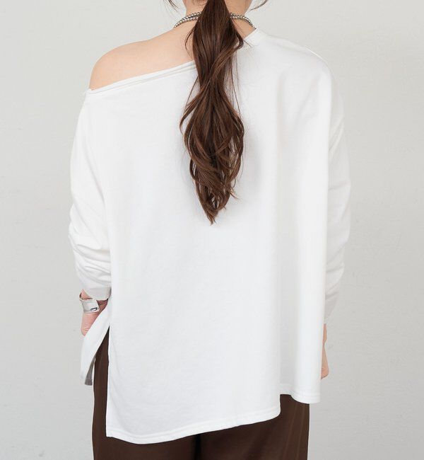  「サイドスリットオフショルスウェット」|Tシャツ・カットソー|