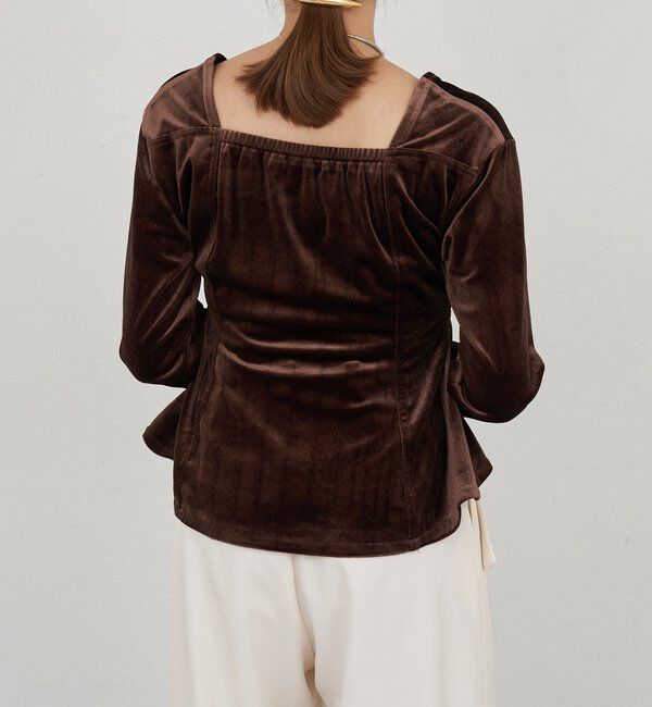  「ベロアペプラムプルオーバー」|Tシャツ・カットソー|