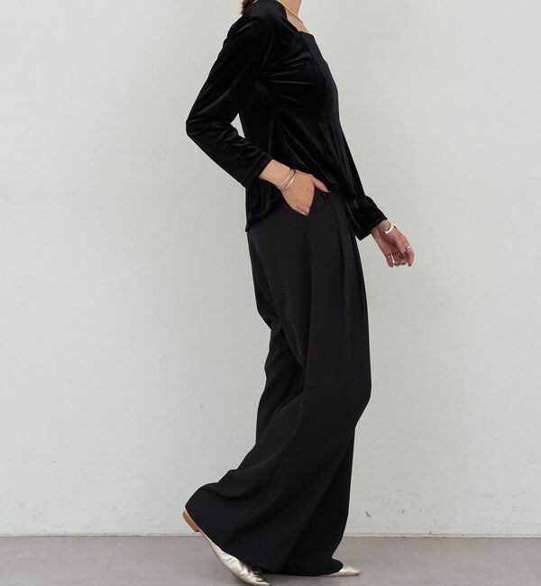  「ベロアペプラムプルオーバー」|Tシャツ・カットソー|