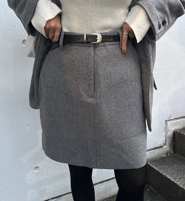  「ウールミニスカート」|スカート|グレー