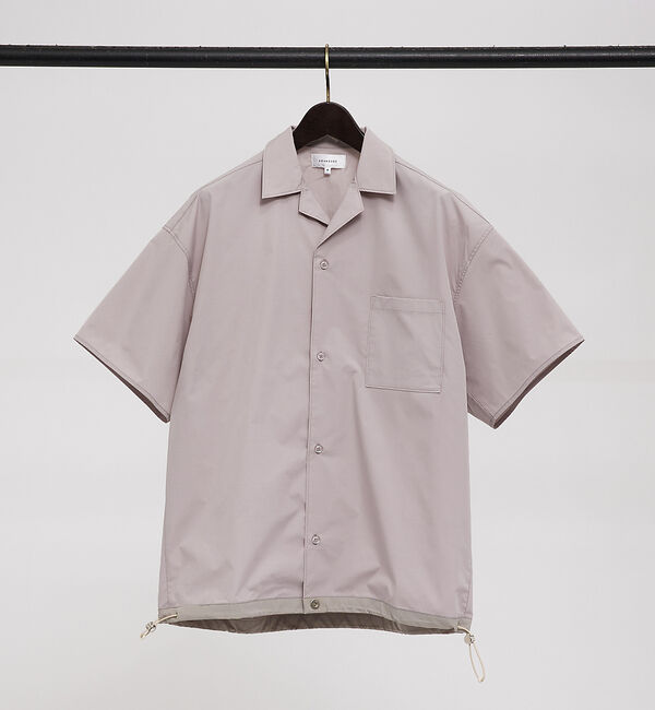 ABAHOUSE「【裾バイカラー】オープンカラー シャツブルゾン」|シャツ・ブラウス|スモークピンク