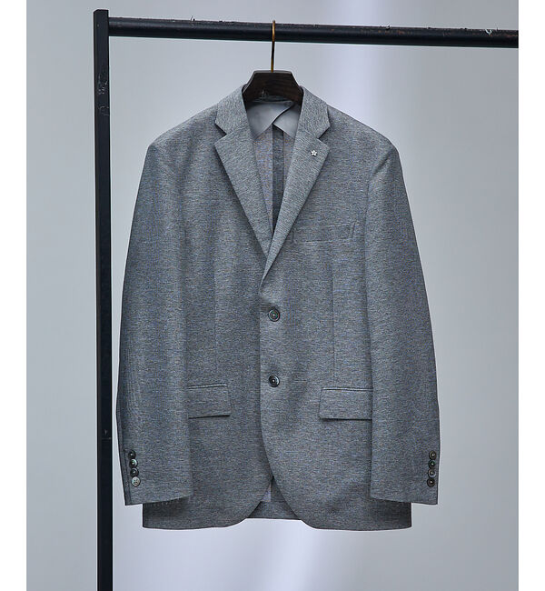 ABAHOUSE「【セットアップ対応/FLEX JACKET】TOP調 カラミ メッシュ ナチュラ」|テーラードジャケット|グレー