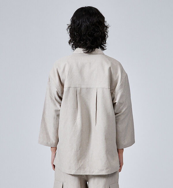 ABAHOUSE「【セットアップ対応】リネンライクミリタリーシャツ/CPOシャツ」|シャツ・ブラウス|