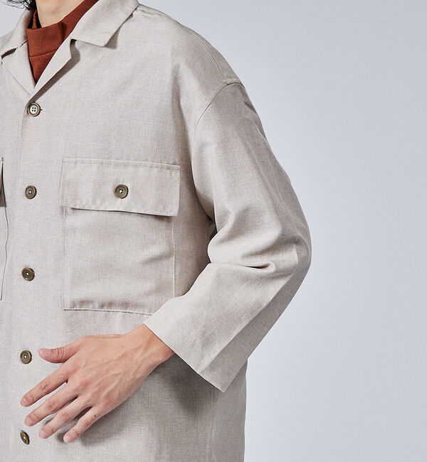 ABAHOUSE「【セットアップ対応】リネンライクミリタリーシャツ/CPOシャツ」|シャツ・ブラウス|