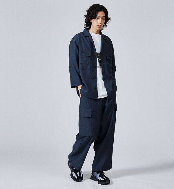 ABAHOUSE「【セットアップ対応】リネンライクミリタリーシャツ/CPOシャツ」|シャツ・ブラウス|