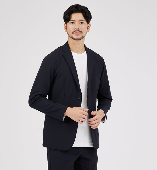 ABAHOUSE「【セットアップ対応/SOLOTEX】マルチファンクション 2WAYストレッチ ジ」|テーラードジャケット|ネイビー