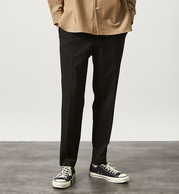 ABAHOUSE「デニムライク スリムテーパード スラックス」|その他|ブラック