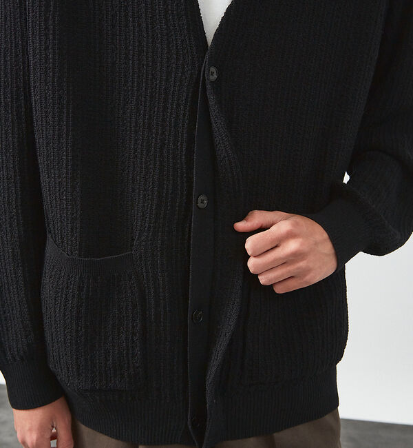 ABAHOUSE「【メッシュニット】ドライタッチ 比翼 カーディガン / シアーカーディガン」|カーディガン|