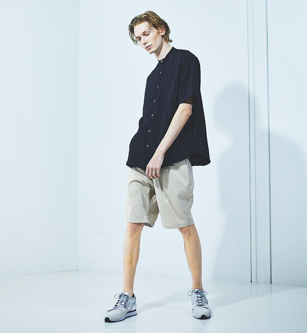 ABAHOUSE「バンドカラー半袖ストライプシャツ」|シャツ・ブラウス|