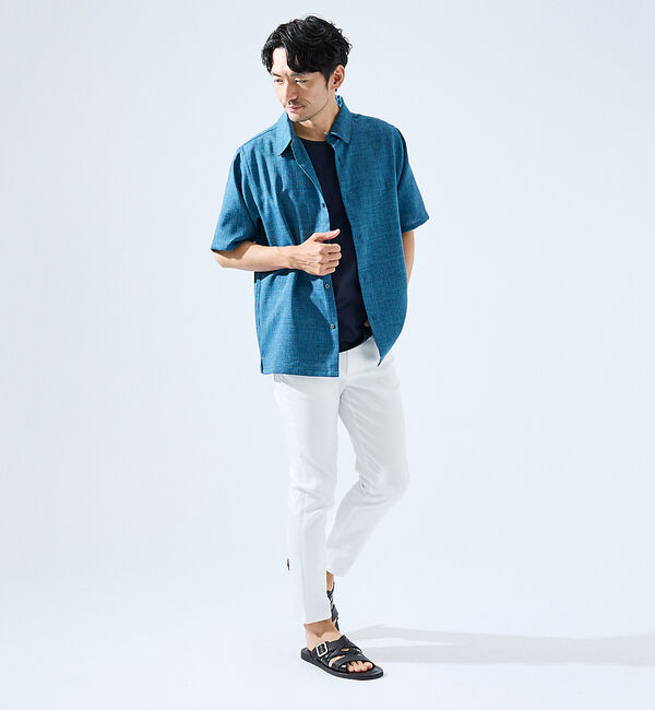 ABAHOUSE「【セットアップ対応】吸水速乾 リネンライク 半袖シャツ」|シャツ・ブラウス|