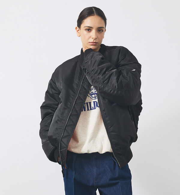 ABAHOUSE「【Valley Apparel / バレーアパレル】MA-1 フライトジャケット」|ミリタリー・モッズコート|ブラック