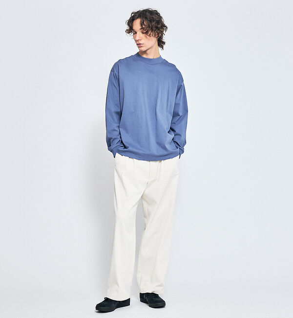 ABAHOUSE「シルケットポンチ モックネック ロンT / オーバーサイズ」|Tシャツ・カットソー|