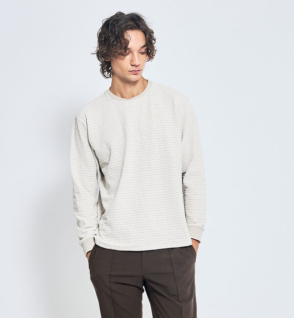 ABAHOUSE「アイレットベロア　クルーネック長袖Tシャツ」|Tシャツ・カットソー|