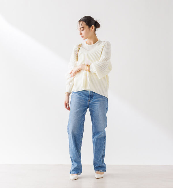 Rouge vif「Vネックリブニット アンサンブル」|ニット・セーター|