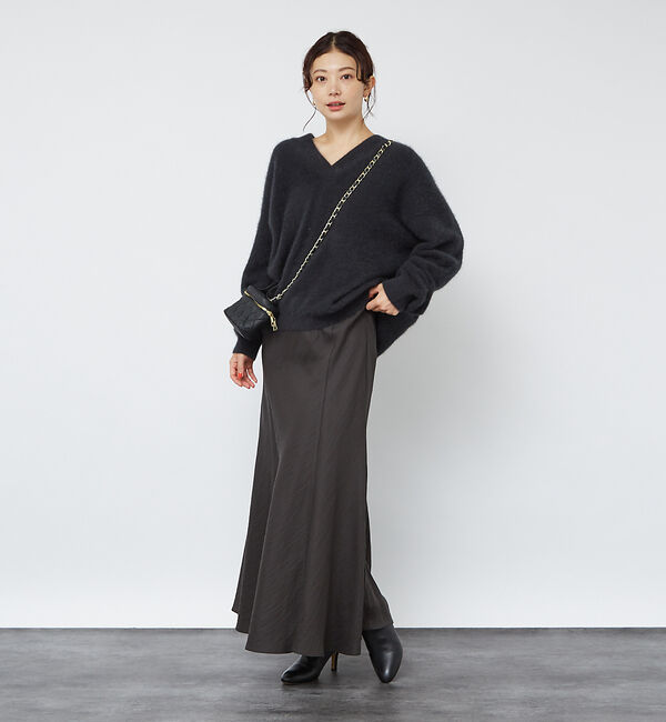 Rouge vif「フォックスウールVネックラウンドヘムニットプルオーバー」|ニット・セーター|