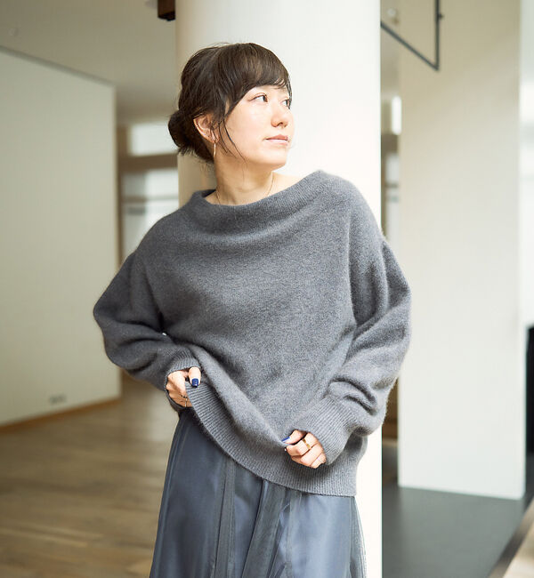 Rouge vif「ラクーン混パフスリーブニットプルオーバー」|ニット・セーター|