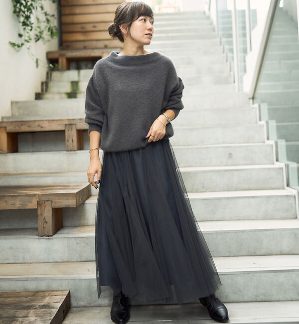 Rouge vif「ラクーン混パフスリーブニットプルオーバー」|ニット・セーター|