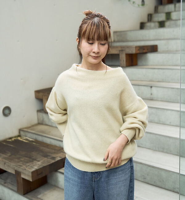 Rouge vif「ラクーン混パフスリーブニットプルオーバー」|ニット・セーター|