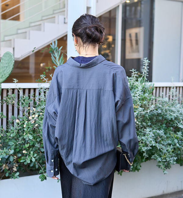 Rouge vif「とろみレーヨンオーバーサイズシャツ」|シャツ・ブラウス|