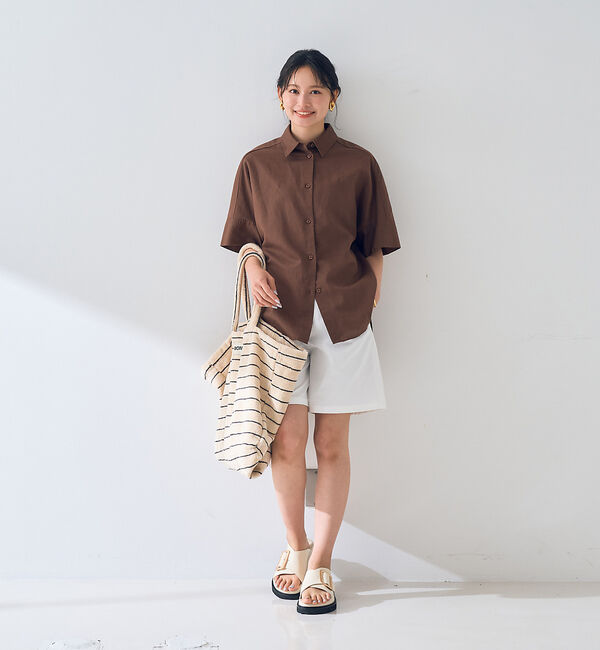 Rouge vif「麻混変形フォルムシャツ」|シャツ・ブラウス|