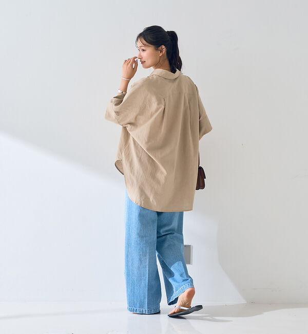 Rouge vif「麻混変形フォルムシャツ」|シャツ・ブラウス|