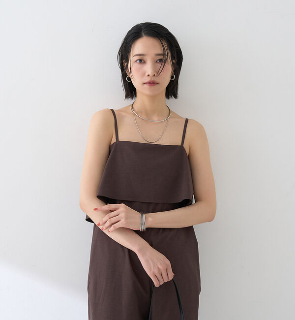 Rouge vif「フレアストレートワイドサロペット」|オールインワン|