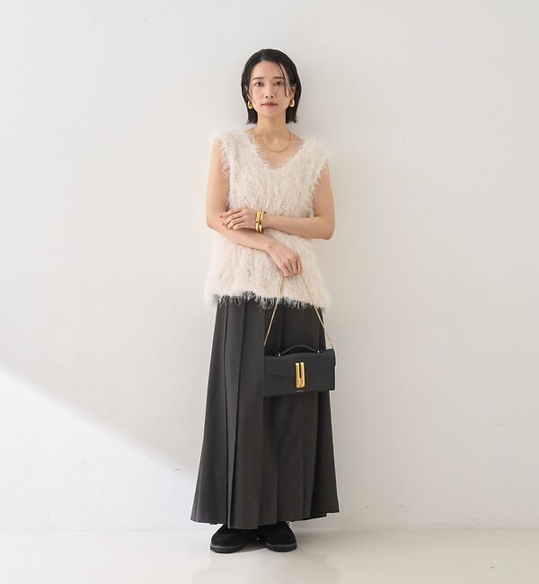 Rouge vif「コンビフェザーニットベスト」|ニット・セーター|