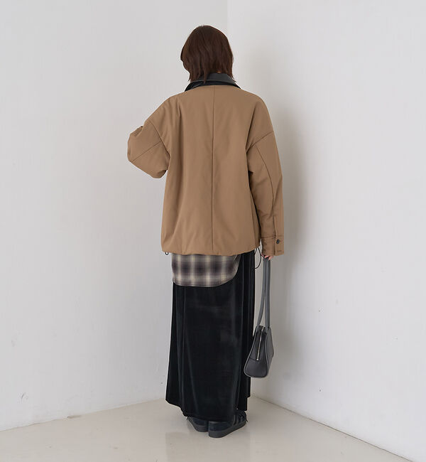 Rouge vif「異素材衿パフィブルゾン/ハンティングジャケット」|ブルゾン・スタジャン|