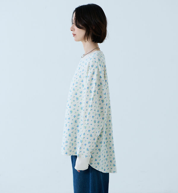 Rouge vif「【JEMORGAN / ジェーイーモーガン】ガーゼ裏毛 花柄クルースウェット/J」|スウェット・ジャージ|