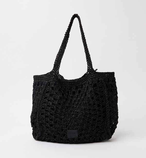 Rouge vif「【Swaraj /スワラージ】手編みペーパーラフィアトートBAG/トートバッグ」|トートバッグ|ブラック