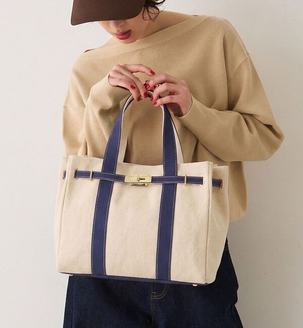 Rouge vif「【CHIMERE/シメール】キャンバスミニトート（小）」|トートバッグ|ネイビー