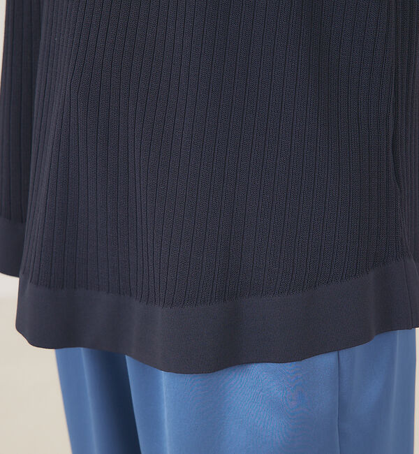 qualite「《セットアップ対応》レーヨンストレッチリブニット」|ニット・セーター|