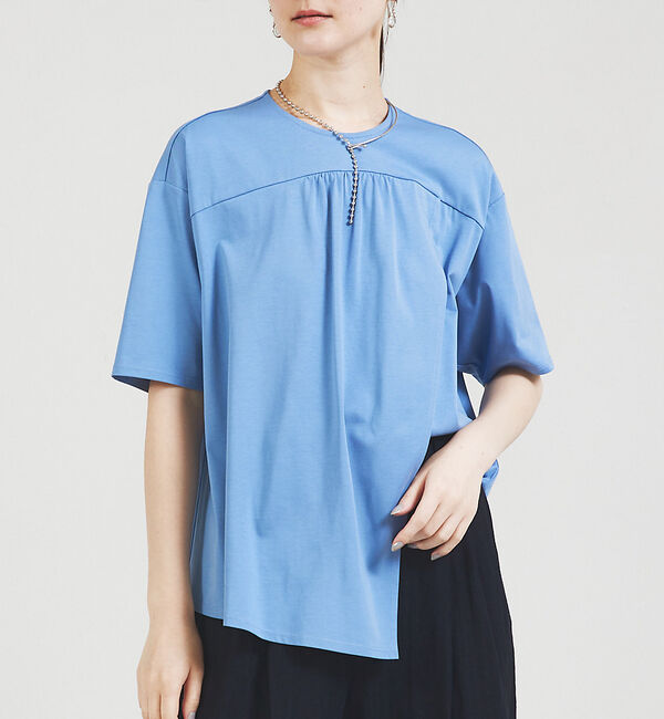 qualite「アシメフロントカットソー」|Tシャツ・カットソー|ブルー